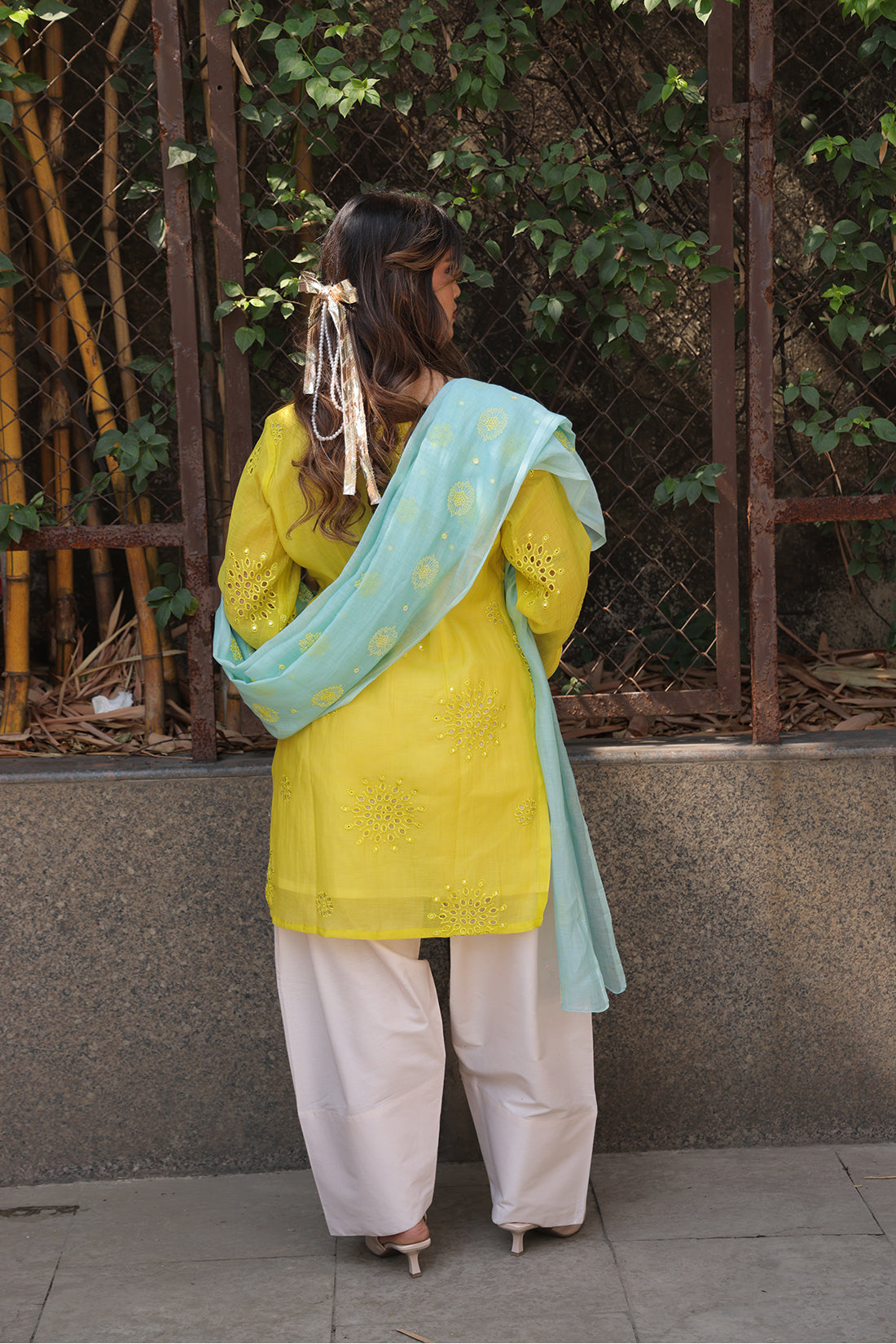 Lime Glow Kurta Set