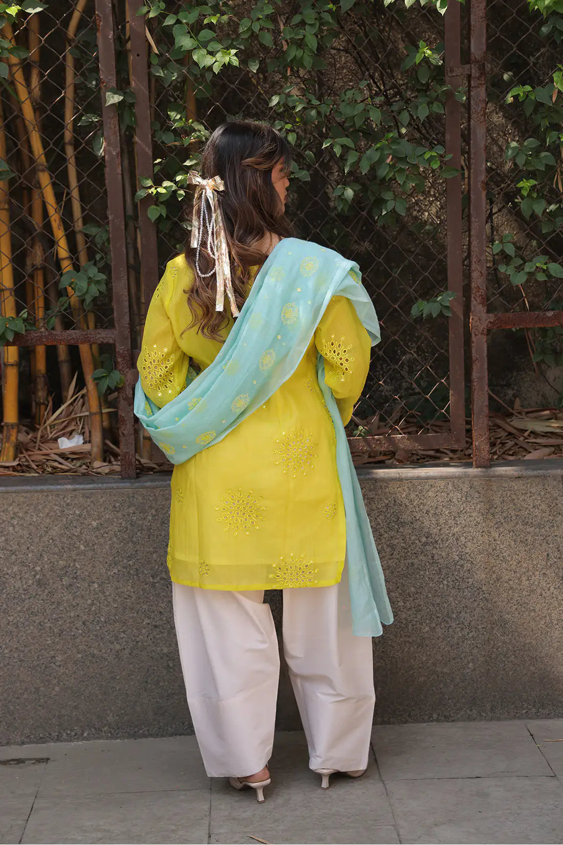 Lime Glow Kurta Set