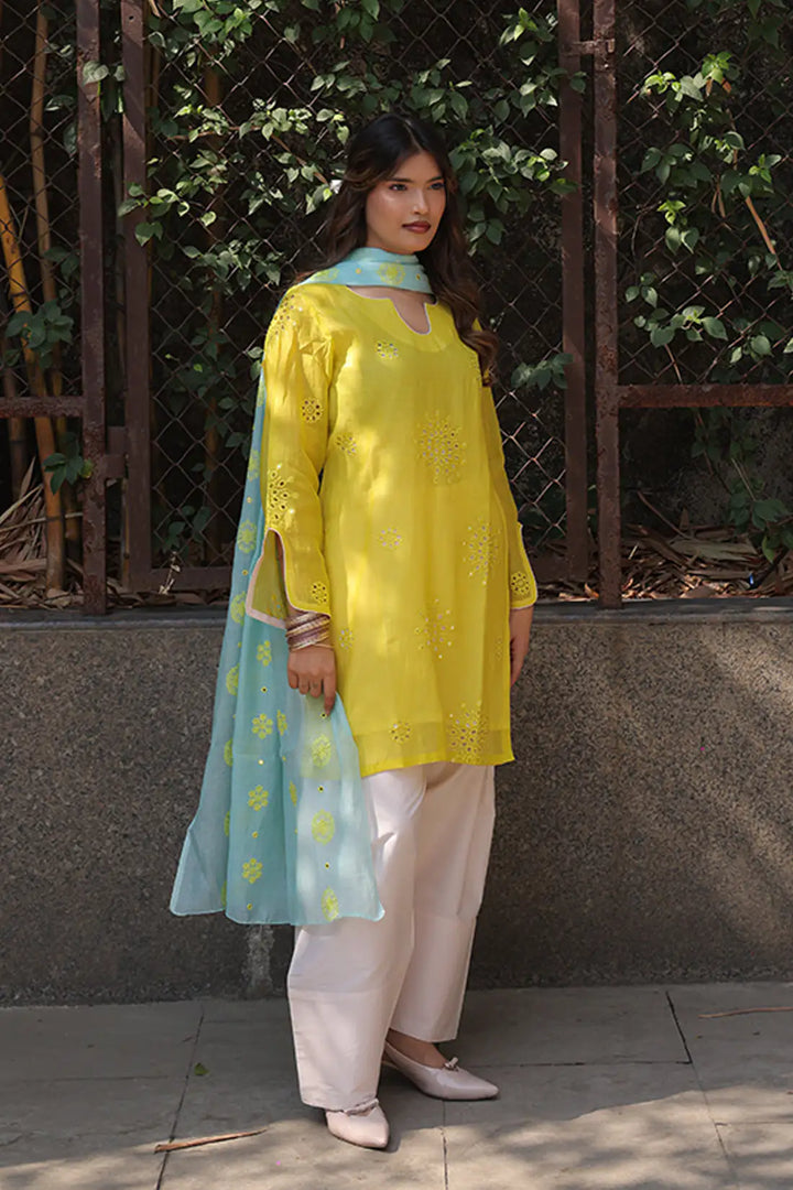 Lime Glow Kurta Set