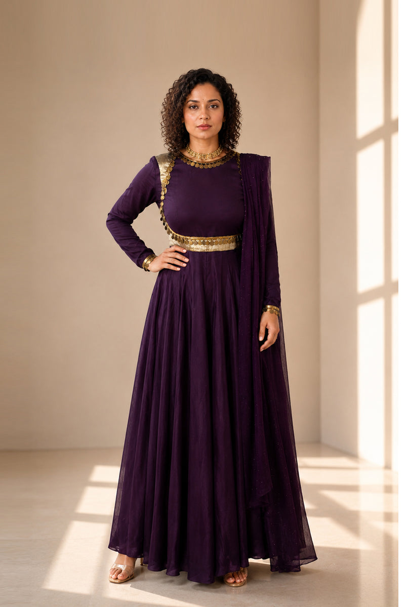 Aurelia Purple Anarkali Set