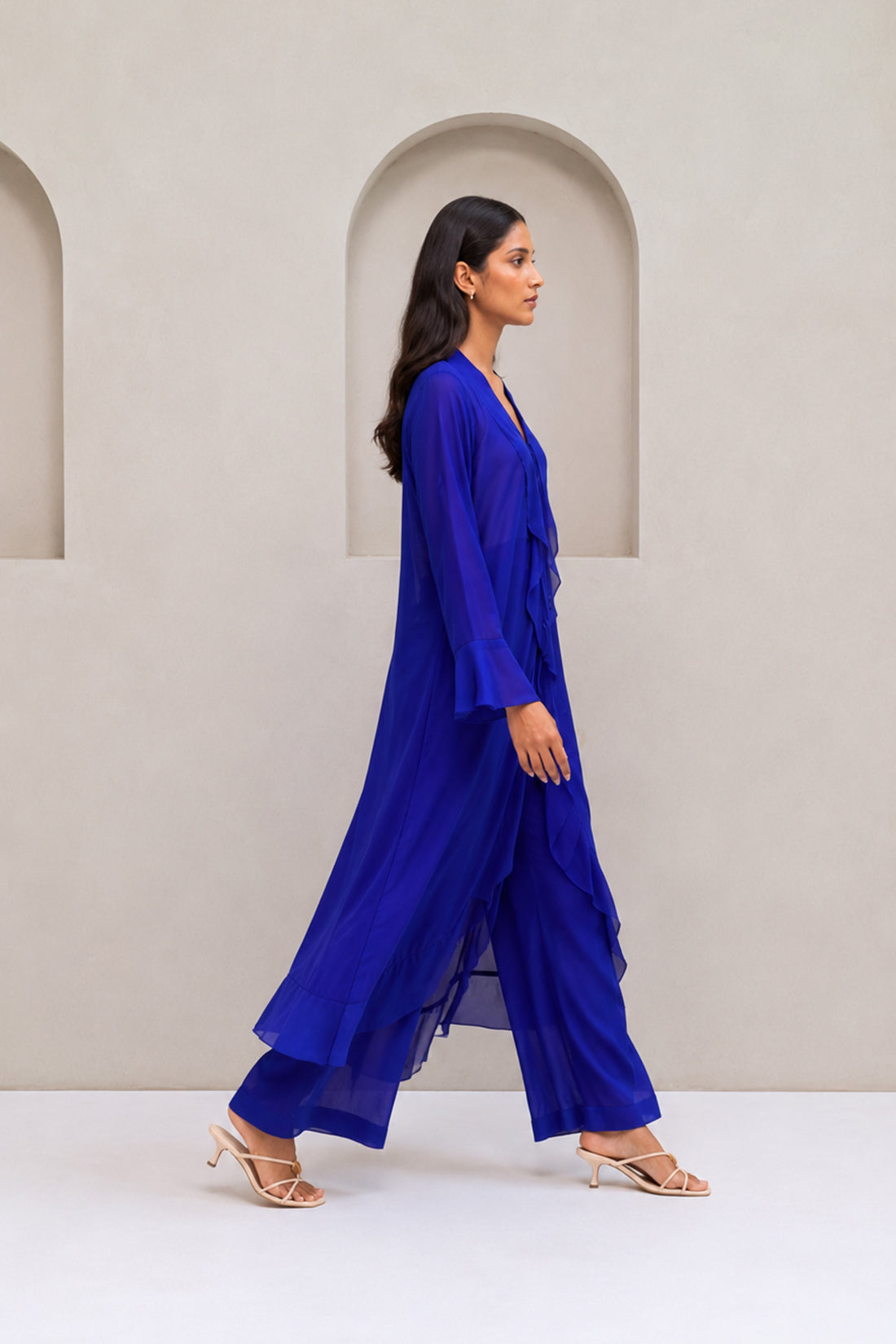 Electric Blue Net Frill Co-Ord Set