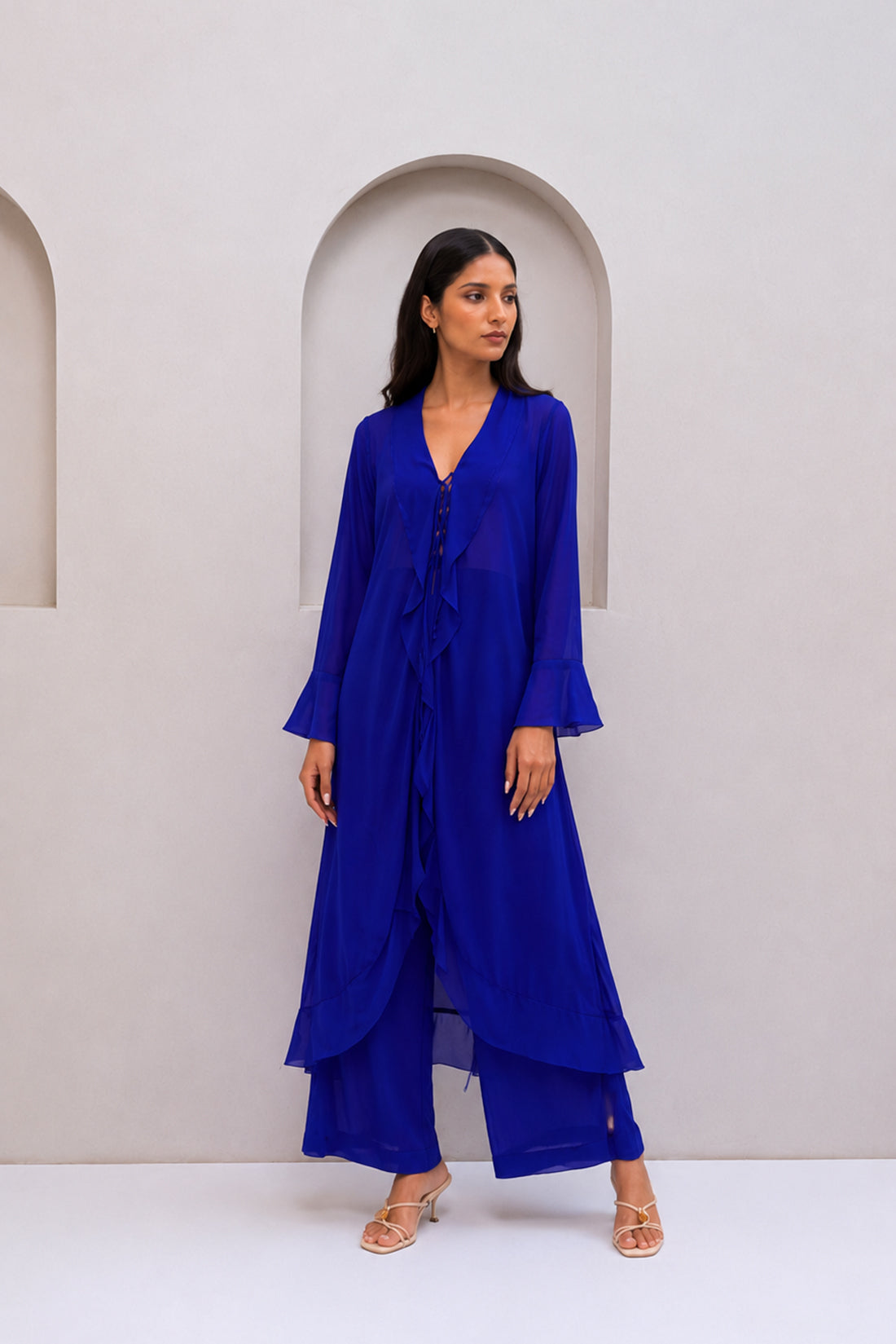 Electric Blue Net Frill Co-Ord Set