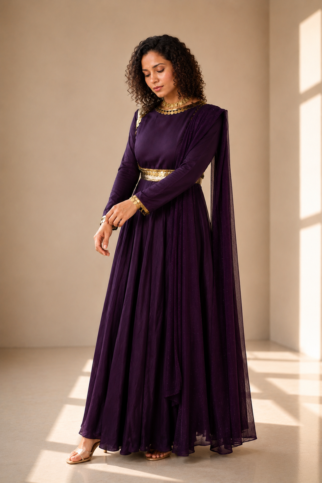 Aurelia Purple Anarkali Set