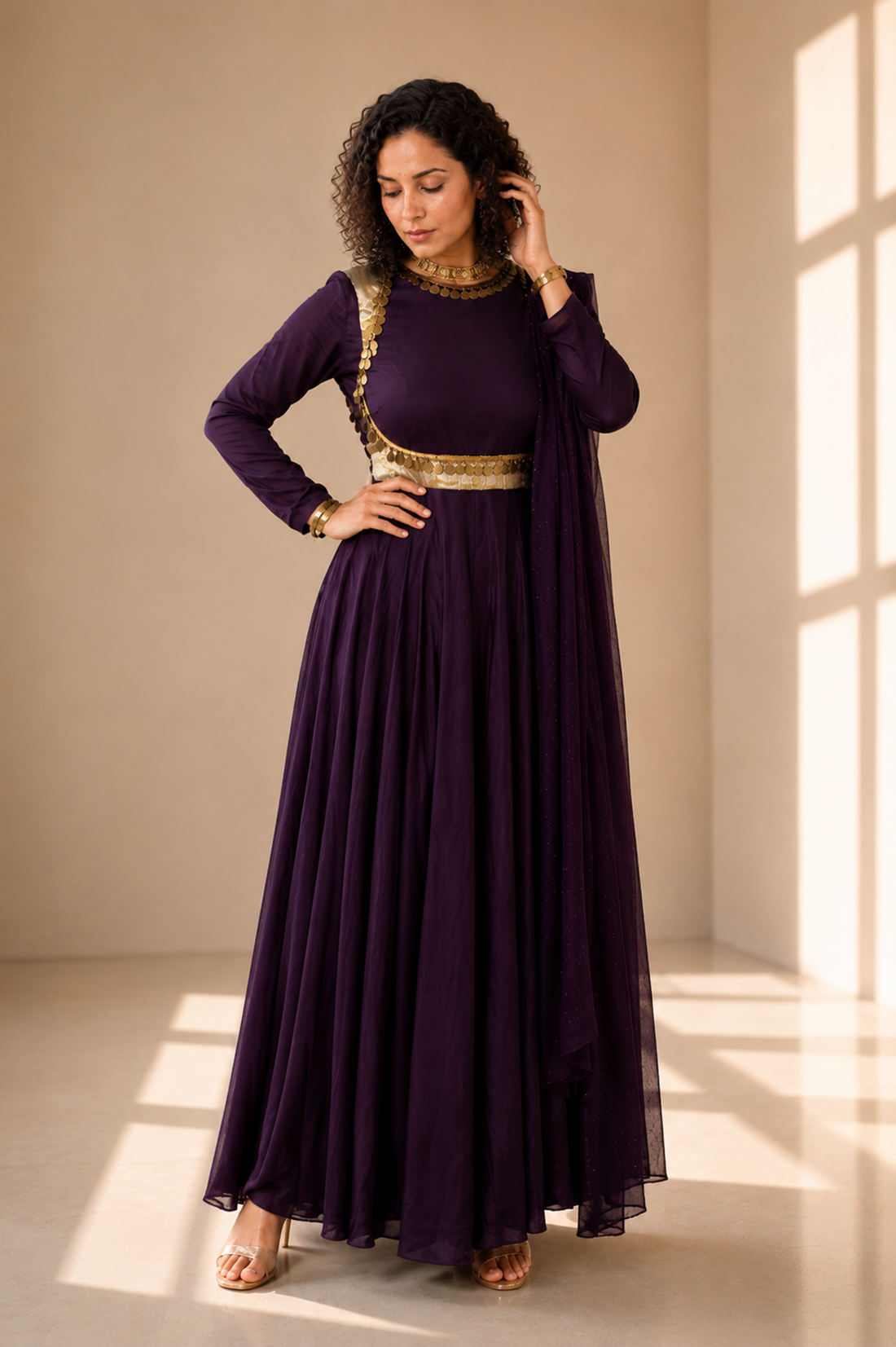Aurelia Purple Anarkali Set