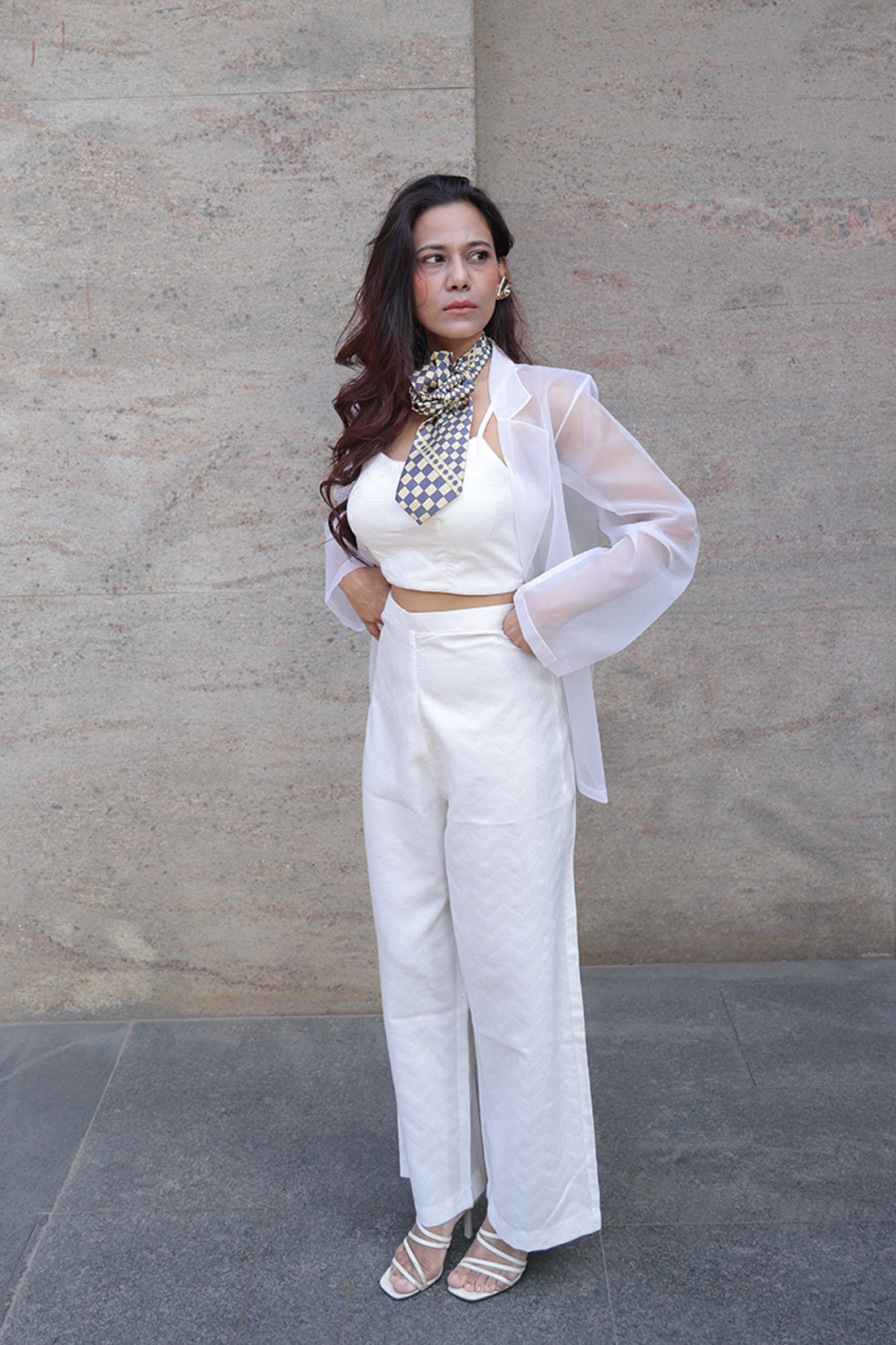 Ivory Aura Organza Co-Ord Set