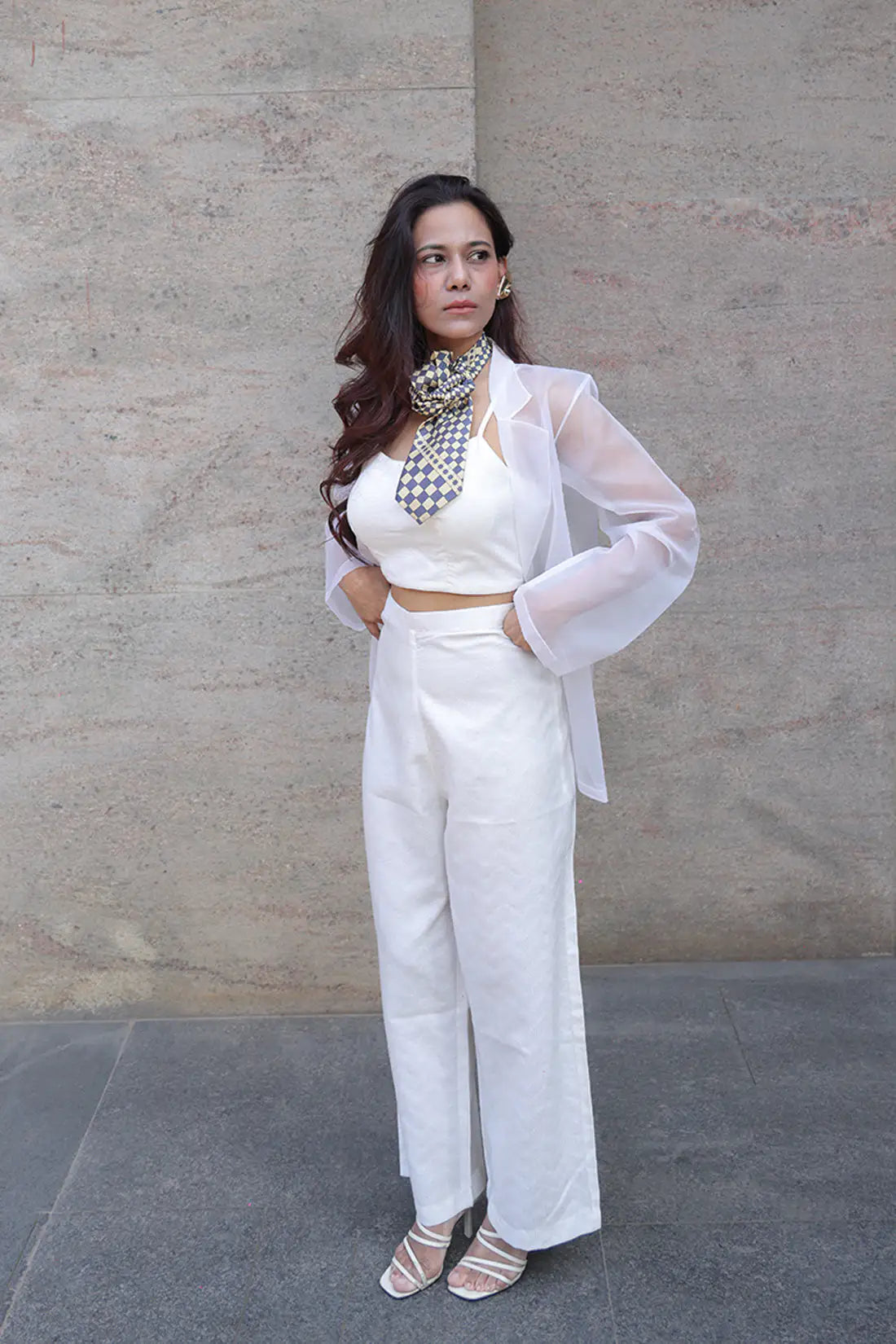 Ivory Aura Organza Co-Ord Set