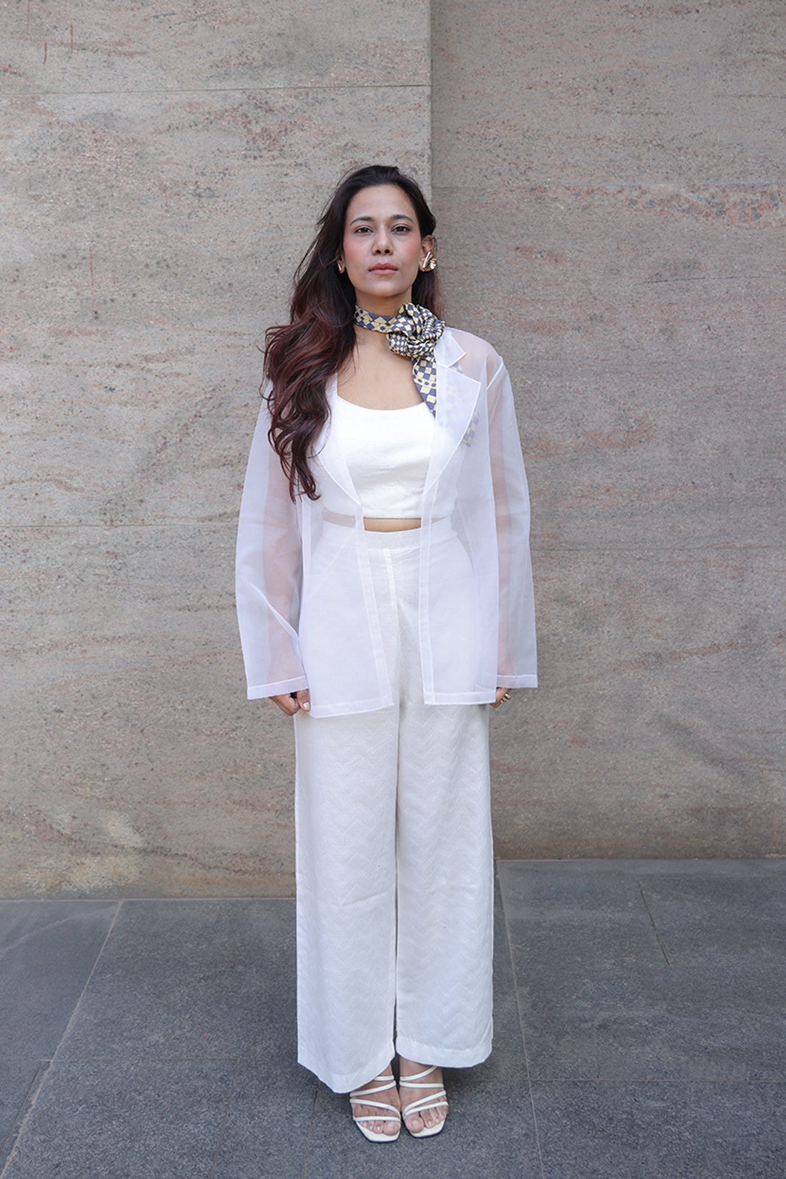 Ivory Aura Organza Co-Ord Set