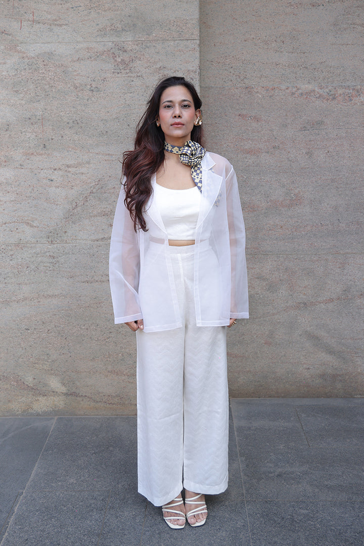 Ivory Aura Organza Co-Ord Set