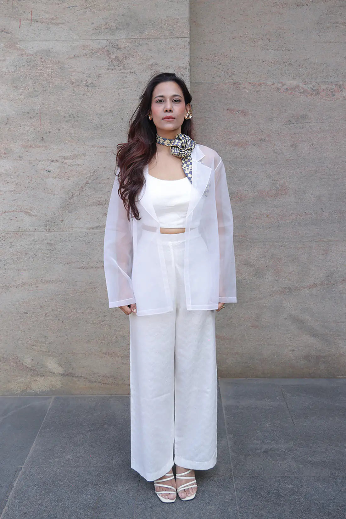 Ivory Aura Organza Co-Ord Set