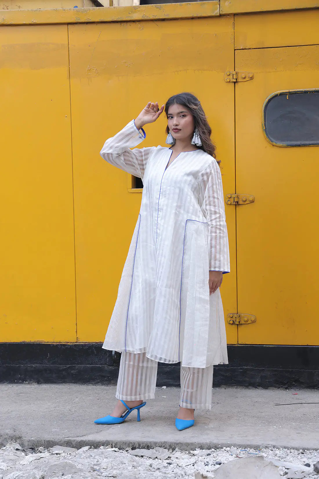 Ivory Chanderi Suit Set