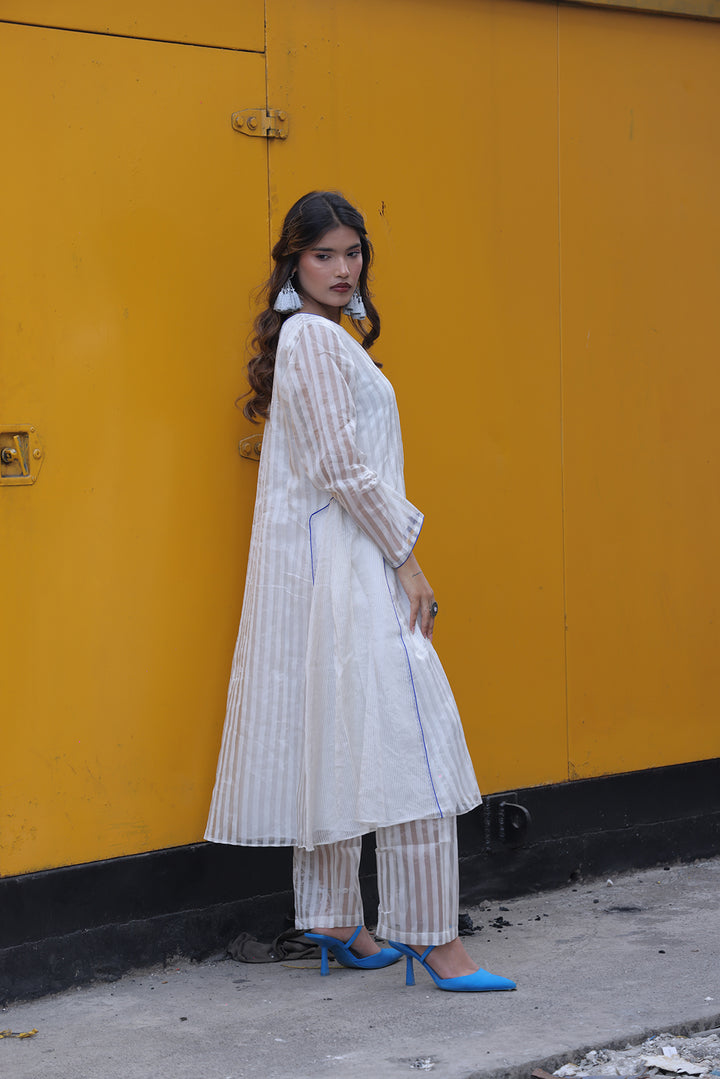 Ivory Chanderi Suit Set