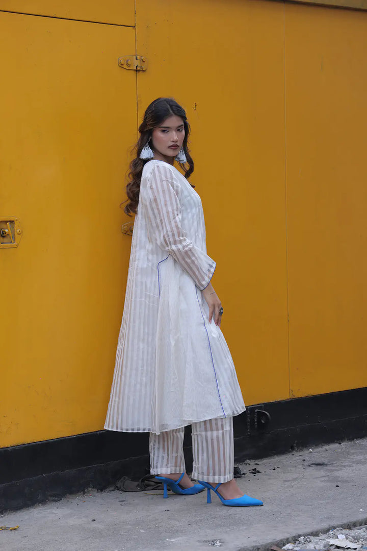Ivory Chanderi Suit Set
