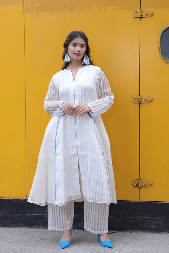 Ivory Chanderi Suit Set