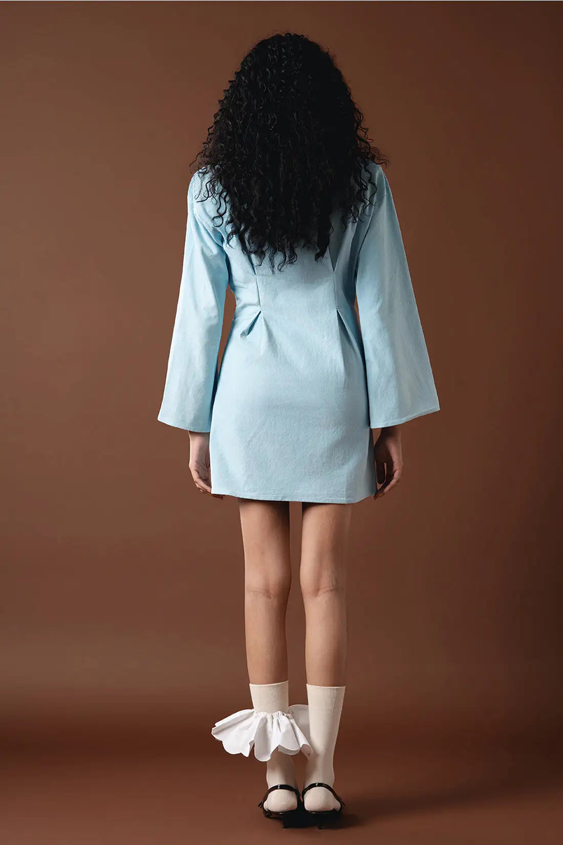 Icey Blue Power Shoulder Denim Set