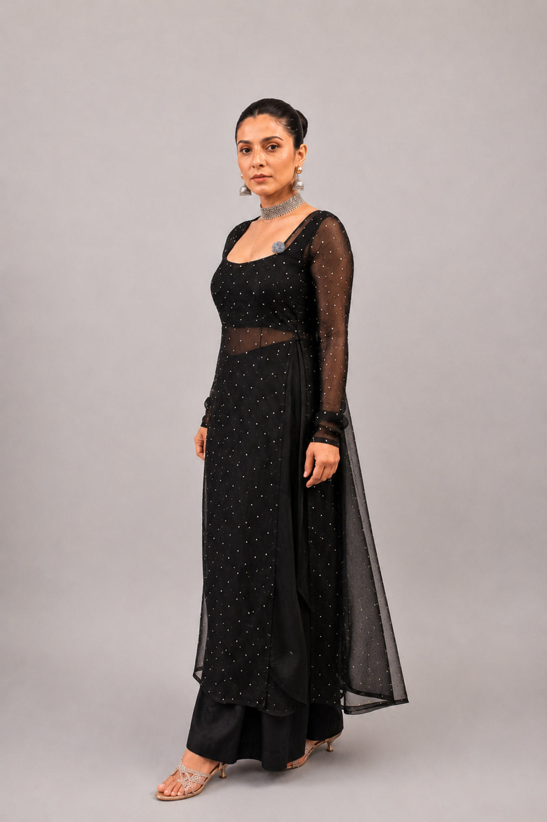 Noir Grace Embellished 3-Piece Suit Set