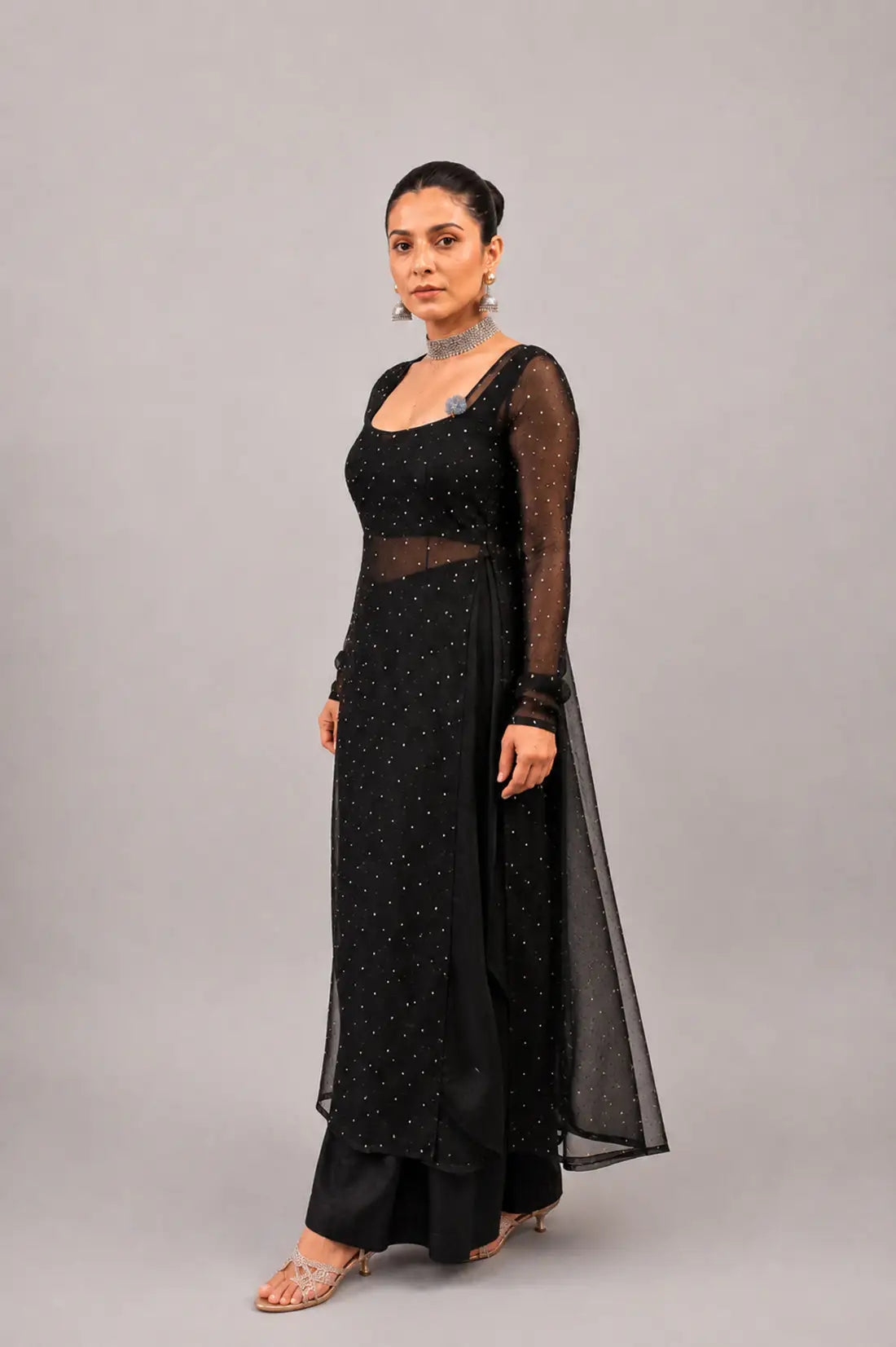 Noir Grace Embellished 3-Piece Suit Set