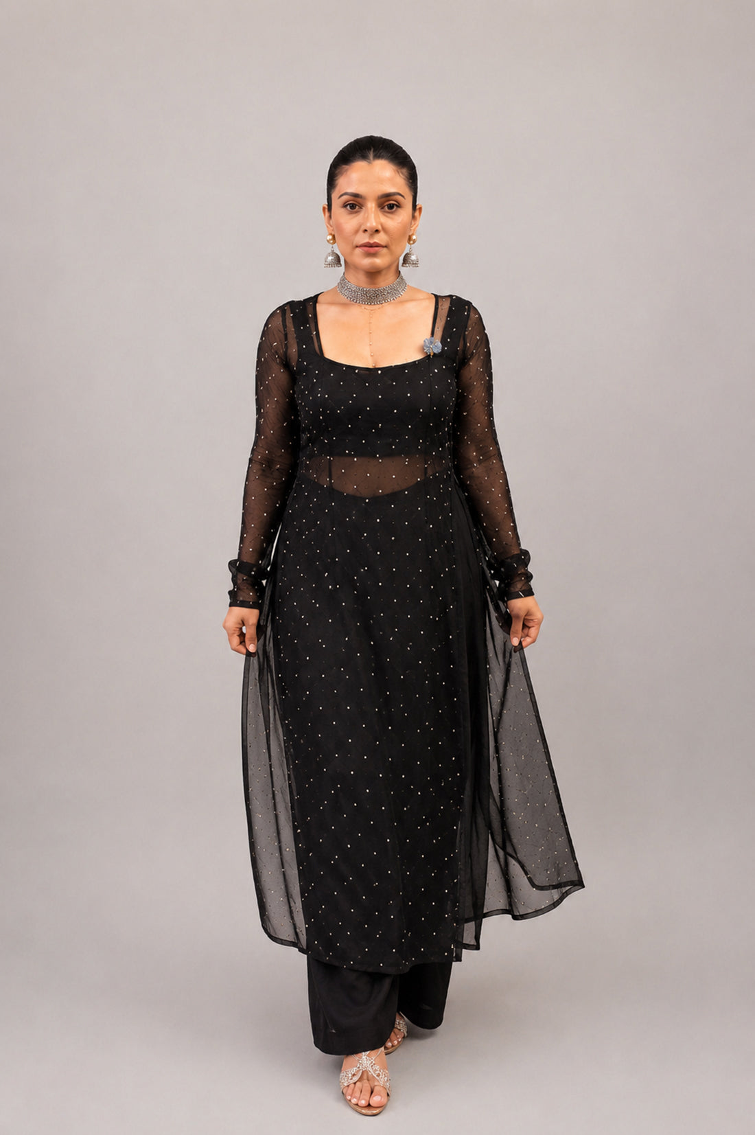Noir Grace Embellished 3-Piece Suit Set