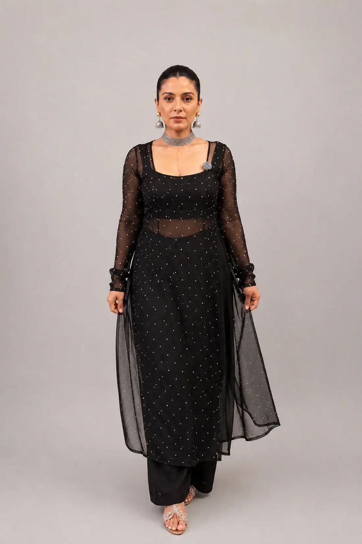 Noir Grace Embellished 3-Piece Suit Set