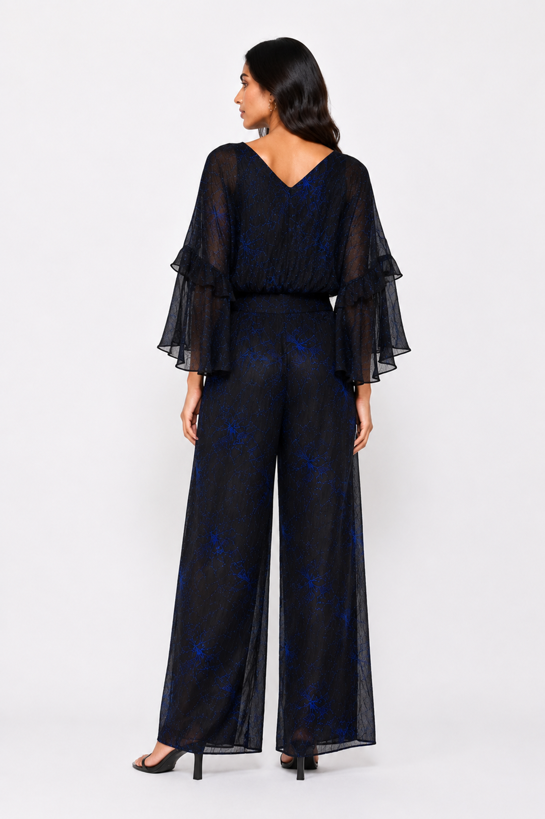 SAAN Print Flowy Frill Kurta Set