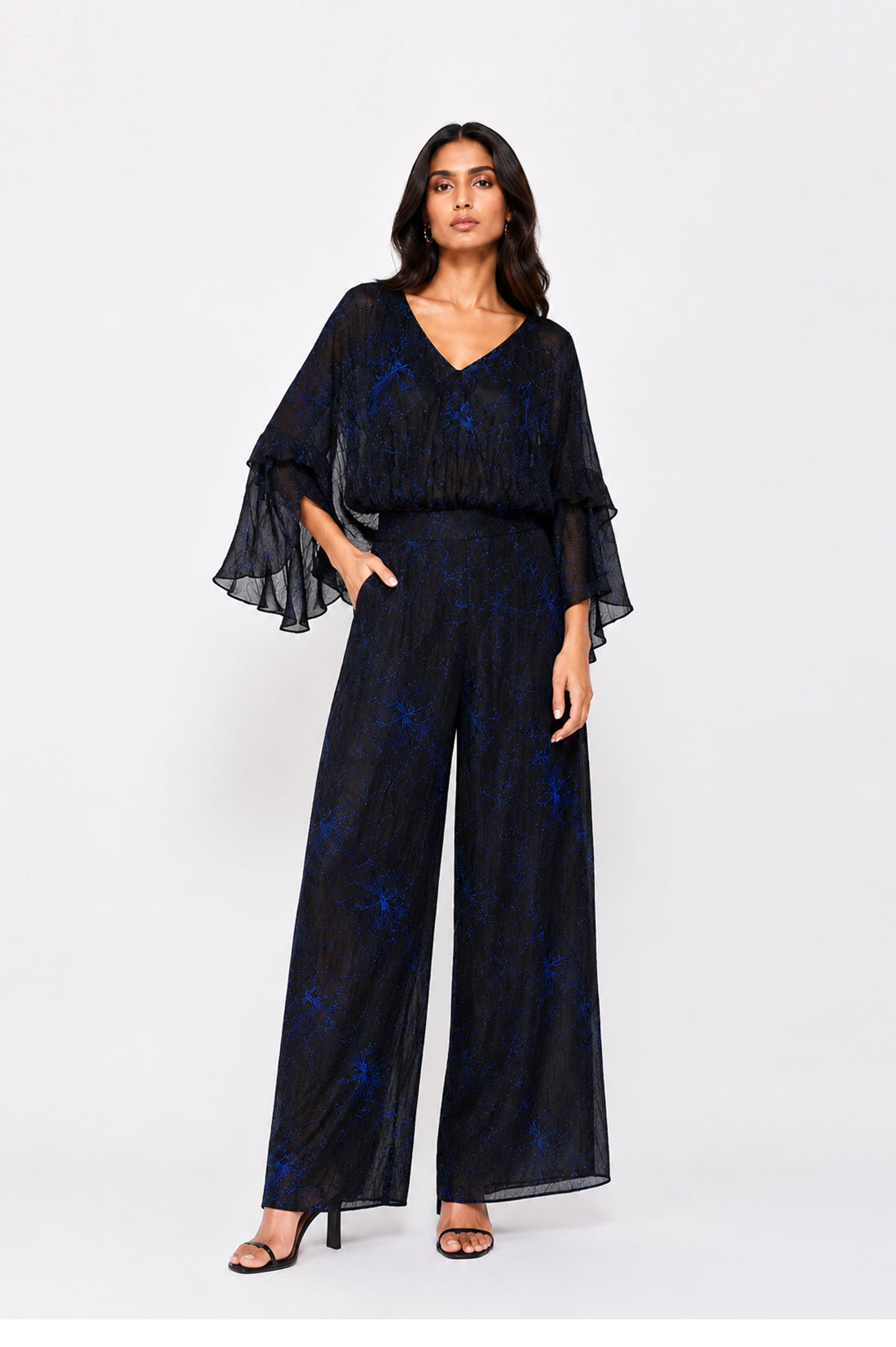 SAAN Print Flowy Frill Kurta Set