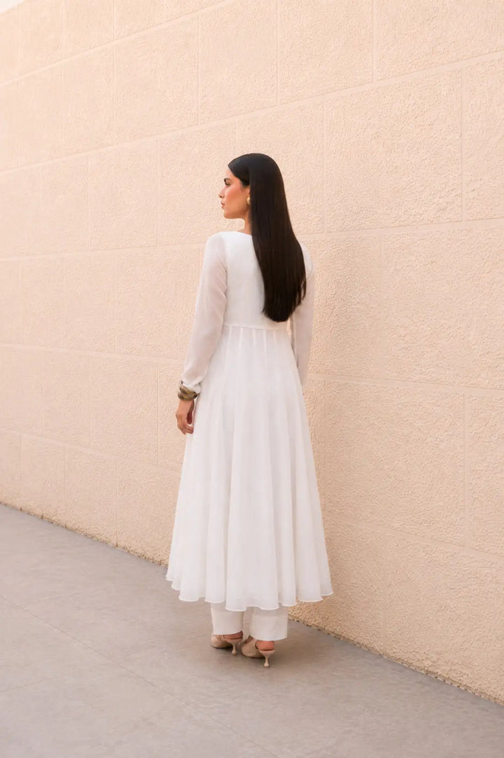 WHITE ANARKALI SET