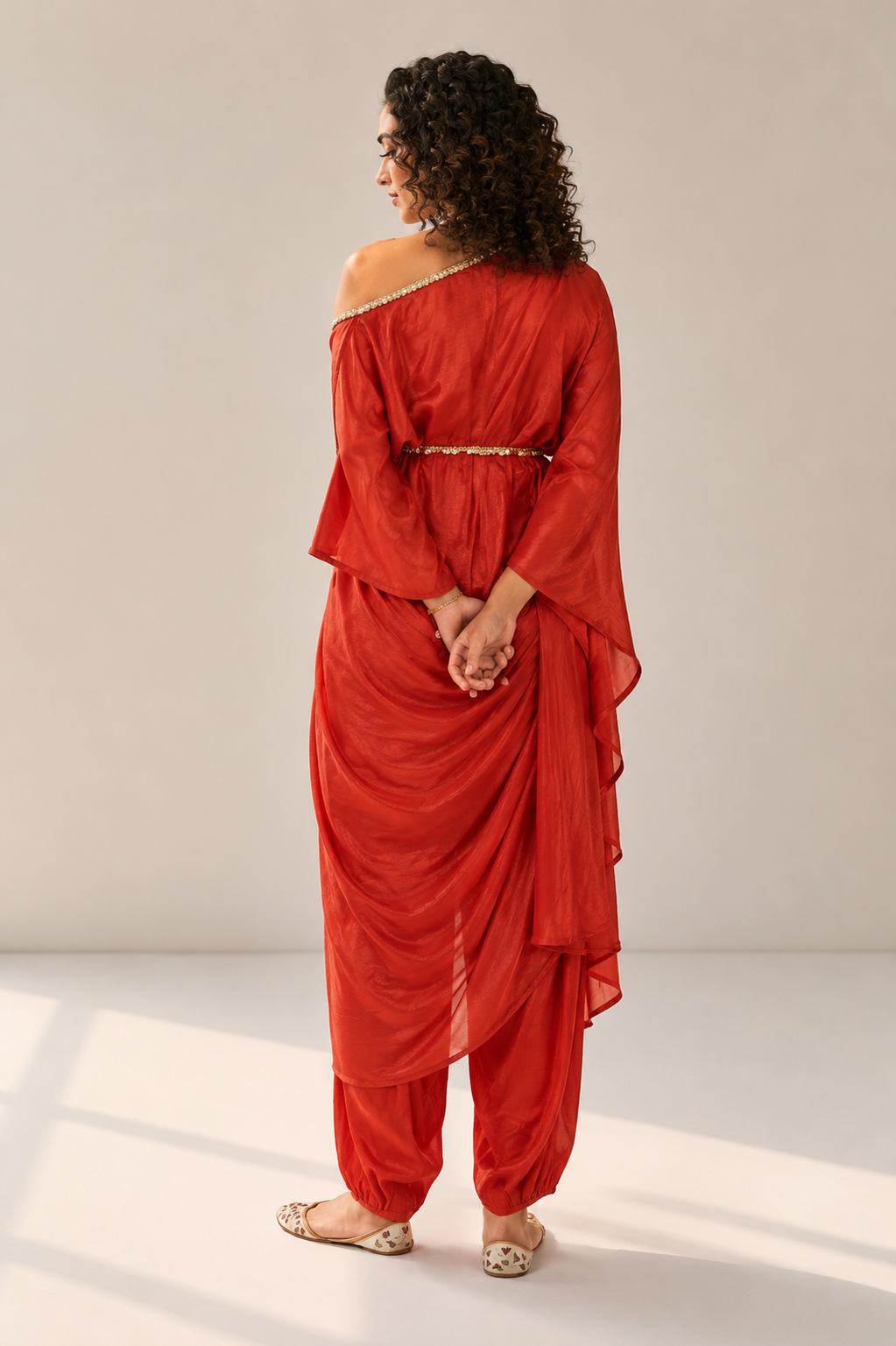 Orange Glass Tissue Draped Set